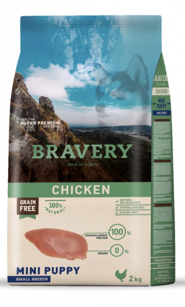 Alimento para perros Bravery Chicken Mini Puppy 2 kg