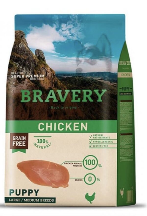 Alimento para perros Bravery Chicken Puppy Large Medium 4 kg