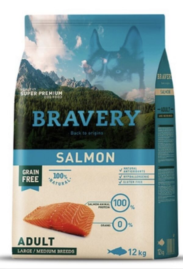 Alimento para perros Bravery Salmon Adulto Large  Medium 12 kg