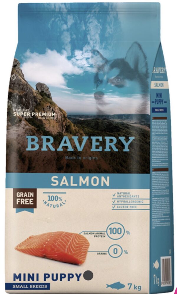 Alimento para perros Bravery Salmon Mini Puppy 7 kg