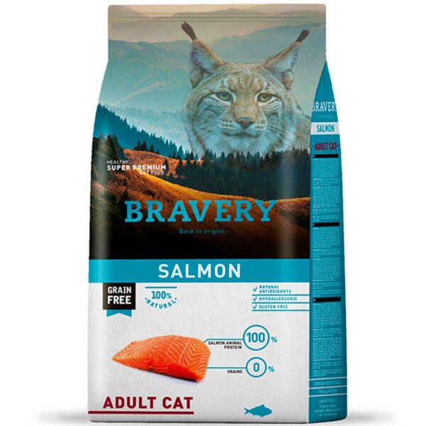 Alimento para Gatos Bravery salmon Cat adulto 2 kg