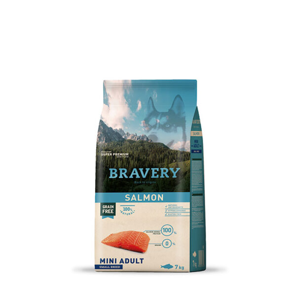 Alimento para perros Bravery Salmon mini Adulto 7 kg