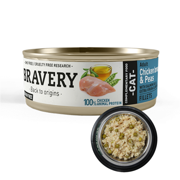 Sin categorizar Bravery Cat pollo y guisantes 70 gr